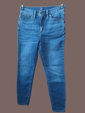 J.Crew Womens 9" Mid-Rise Skinny Jeans Womens  Medium Wash Blue Denim Size 28